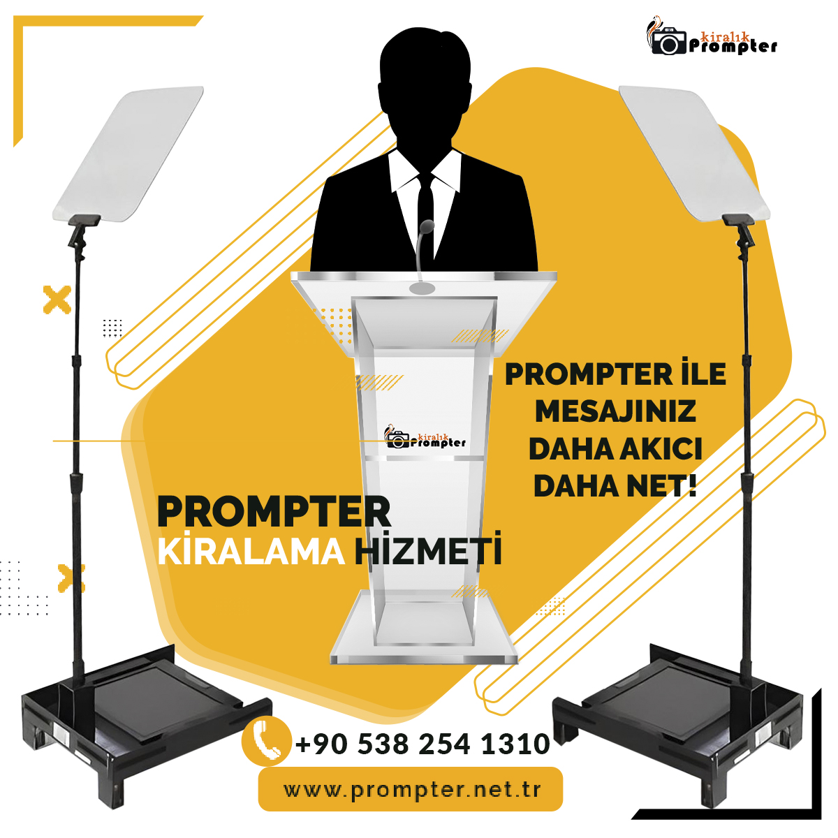 Prompter- Kürsü Prompter-Sahne Prompter-Meeting Prompter -Cumhurbaşkanı Prompter- Teleprompter-MESAJINIZ-1200X1200