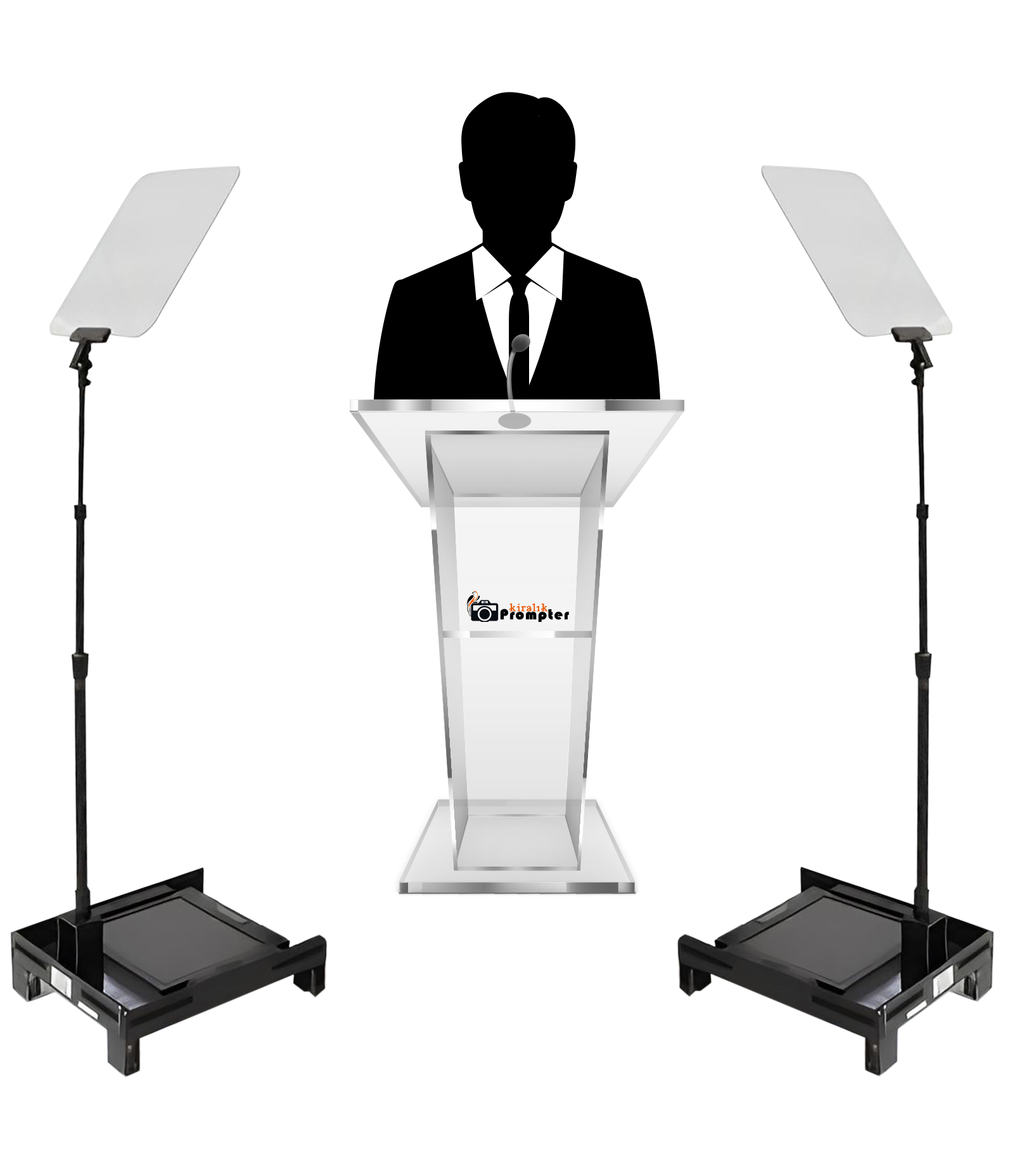 kürsü-sahne-şeffaf-kameraönü prompter